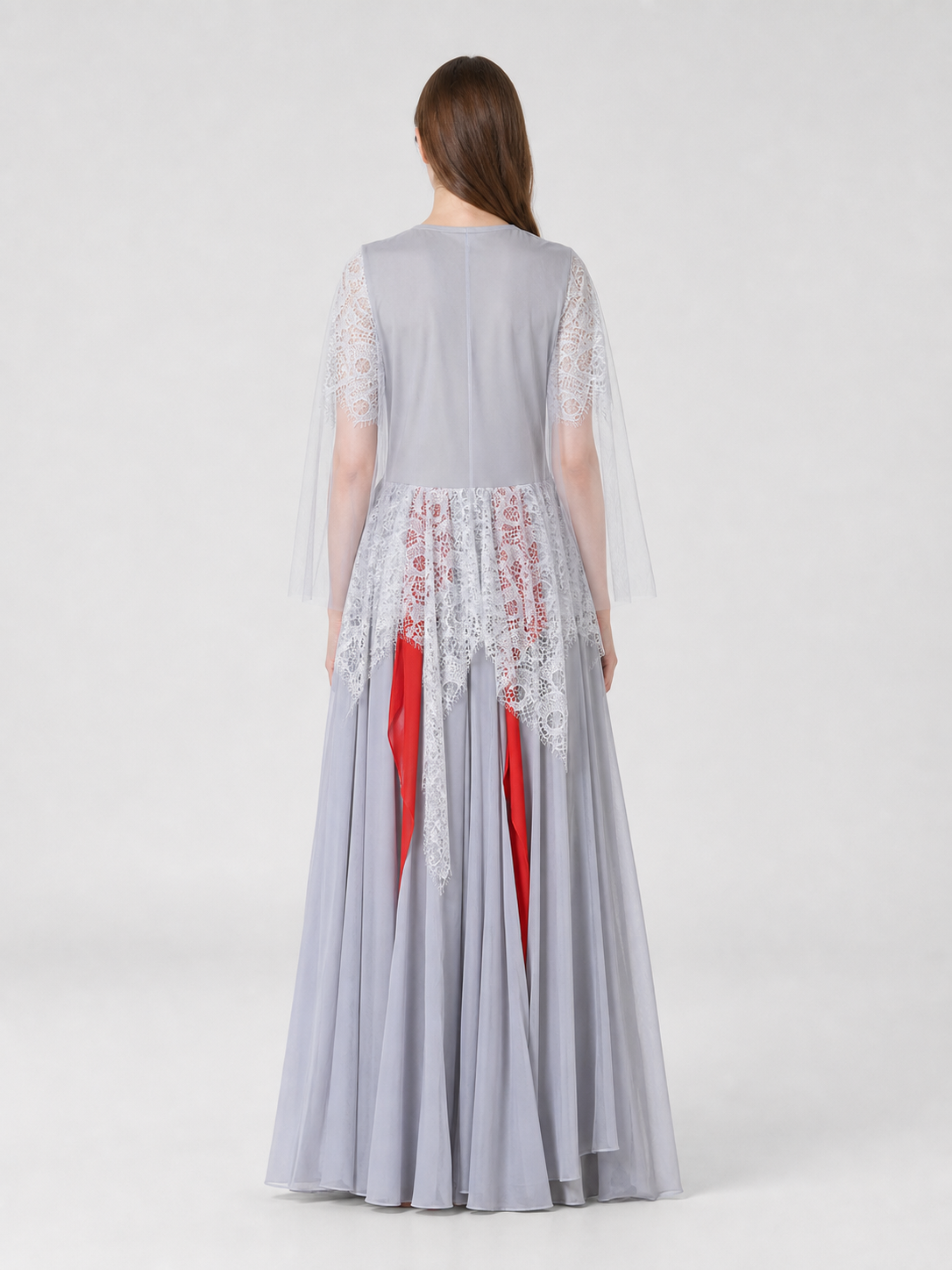 Gothic Ghost Costume with Long Veil and Lace