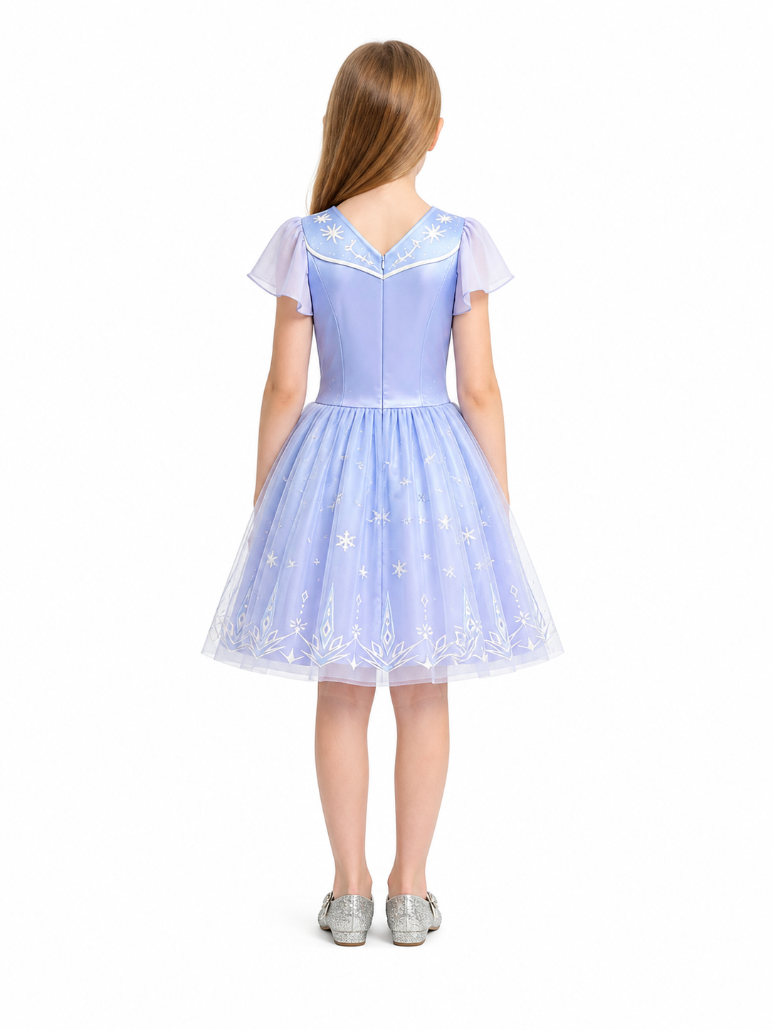 Elsa Cosplay Dress, Blue, Full Skirt, Mesh back view