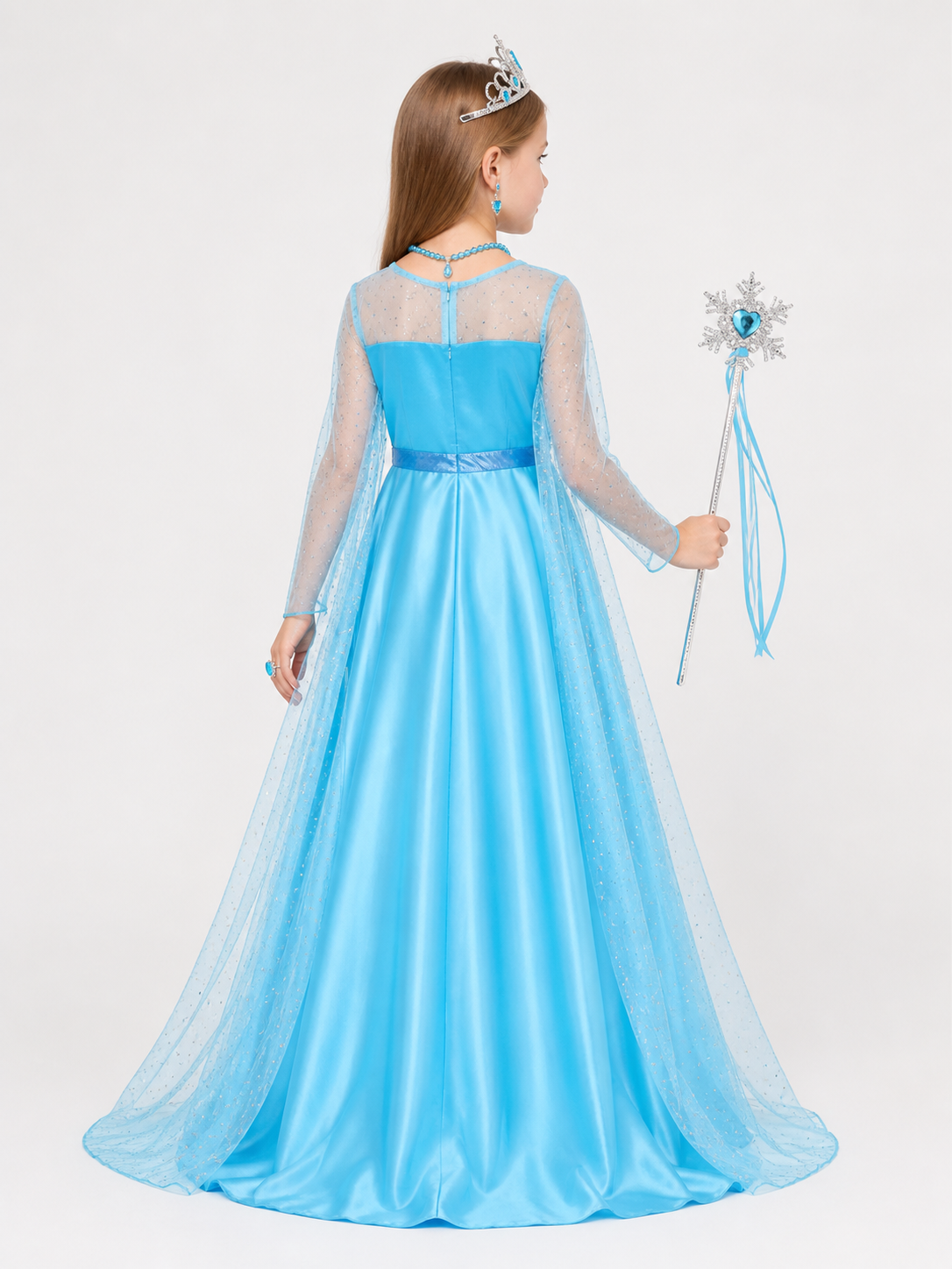 Blue Princess Costume for Halloween and Cosplay back view