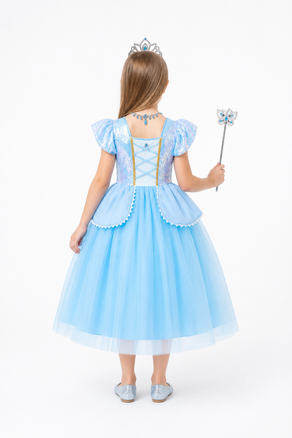 Cinderella Princess Costume with Accessories back view