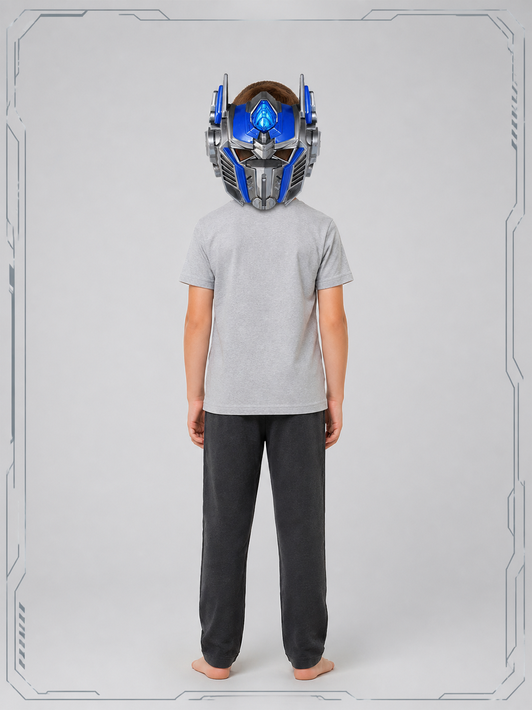 Carnival Robot Helmet Mask with Antennas back view