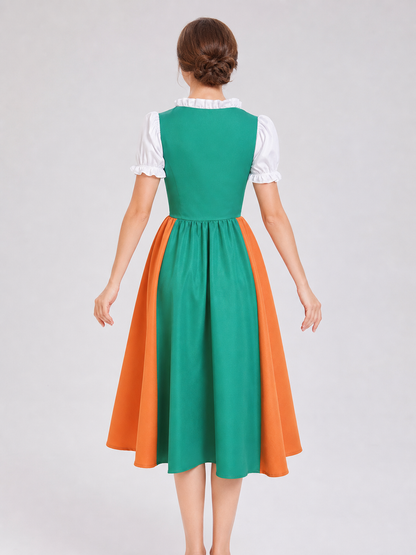 Folk-Style Embroidered Carnival Dress