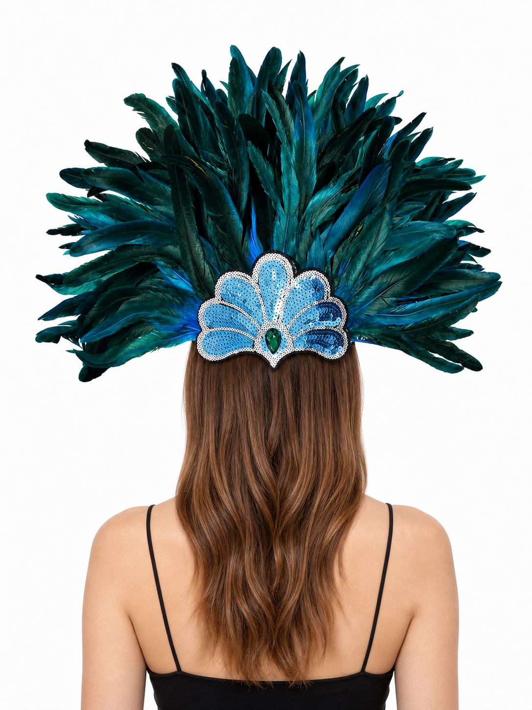 Carnival Feather and Sequin Headpiece