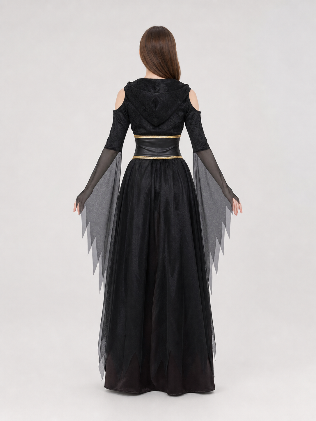 Gothic Halloween Costume with Dress and Belt