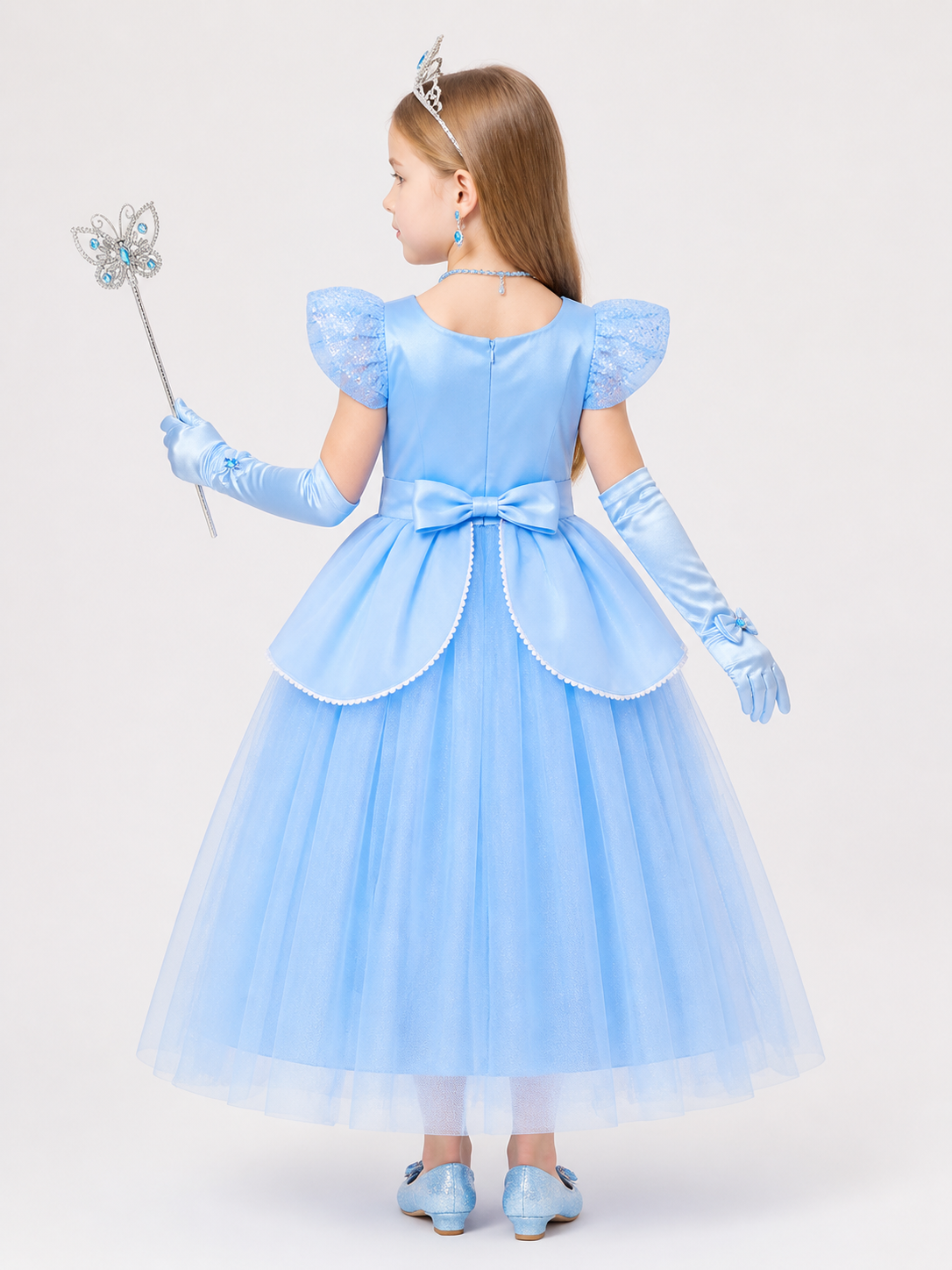 Blue Princess Costume for Halloween back view