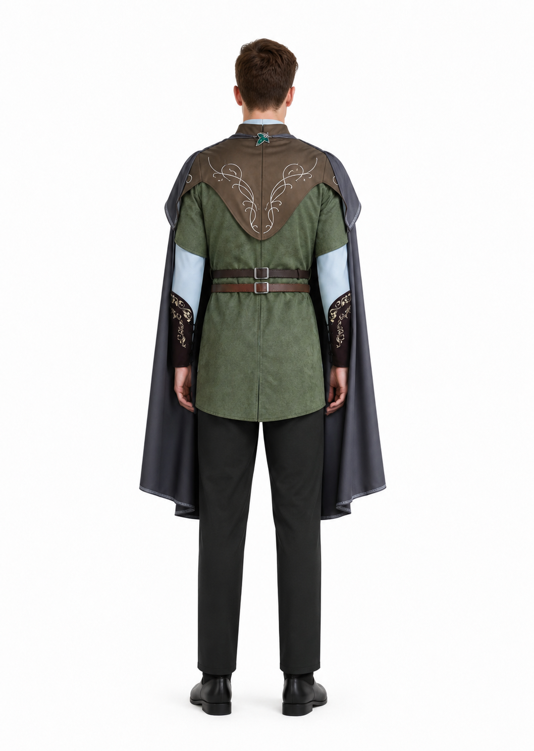 Legolas Cosplay Costume with Cape and Belts back view