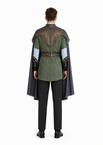 Legolas Cosplay Costume with Cape and Belts back view