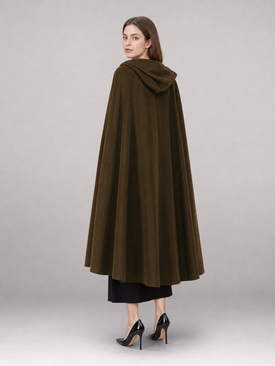 Brown Hooded Costume Cape