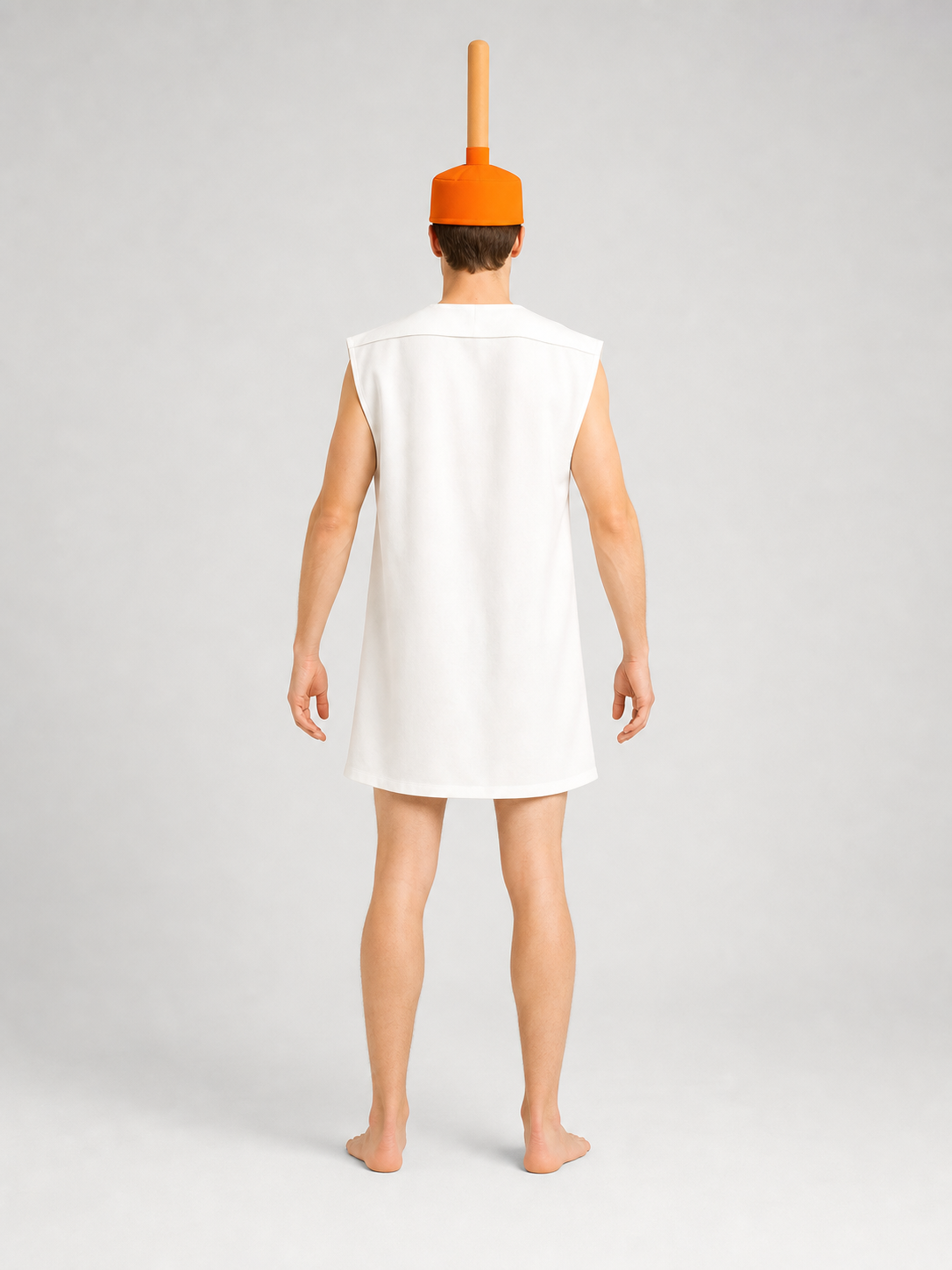 Halloween Toilet Costume with Orange Hat
