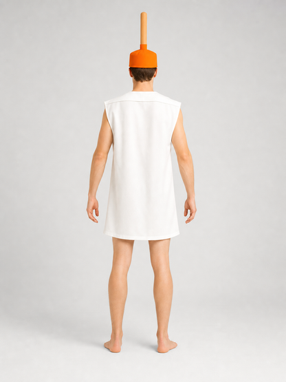 Halloween Toilet Costume with Orange Hat
