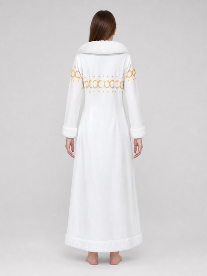 Cosplay Costume with White Fluffy Trim and Vest