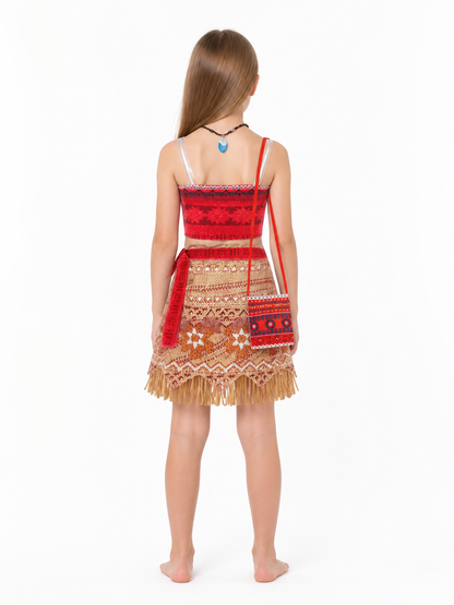 Moana Halloween Costume with Top and Skirt back view