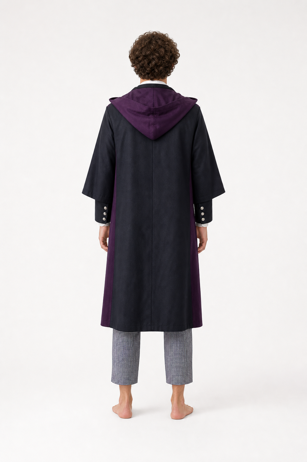 Layered Three-Piece Suit with Vest and Bow Tie back view