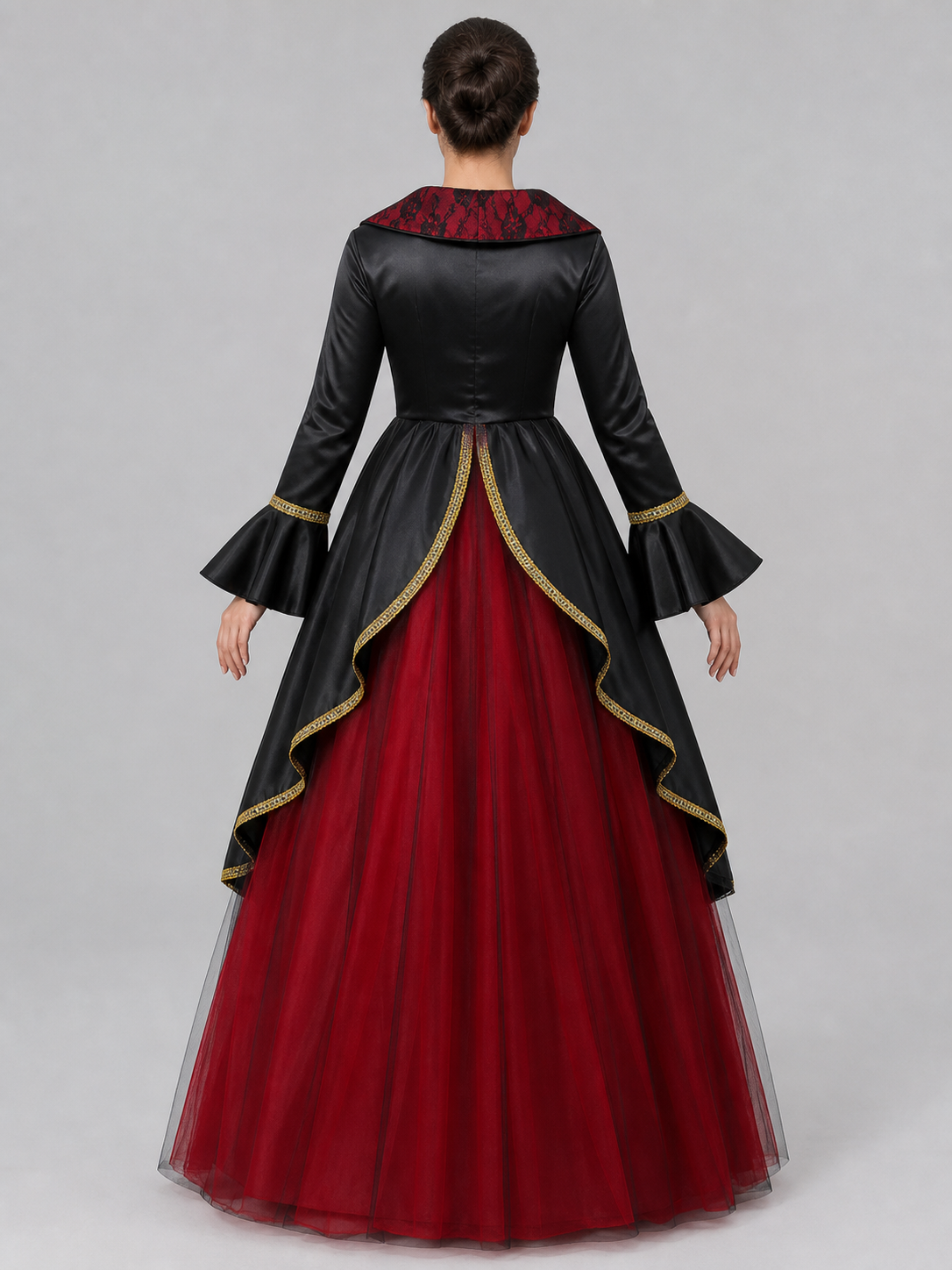 Costume Dress with Hat and Collar for Cosplay