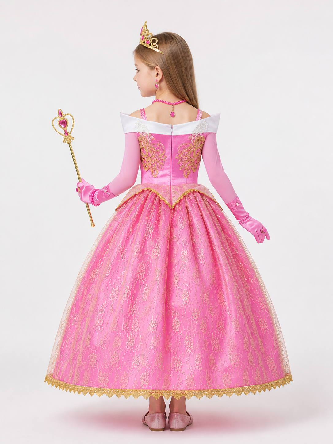 Pink Princess Costume for Halloween back view
