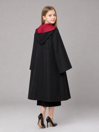 Black carnival cloak with hood, set