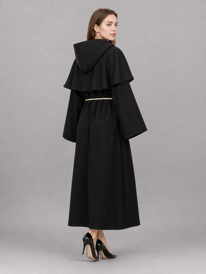 Black Carnival Cloak with Pointed Hood