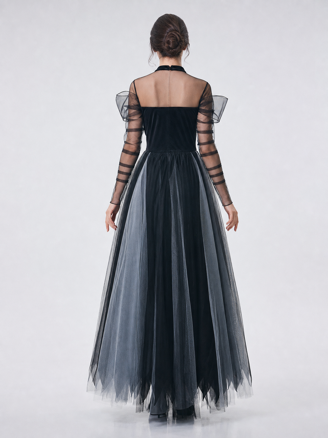 Gothic Witch Costume Dress with Full Skirt