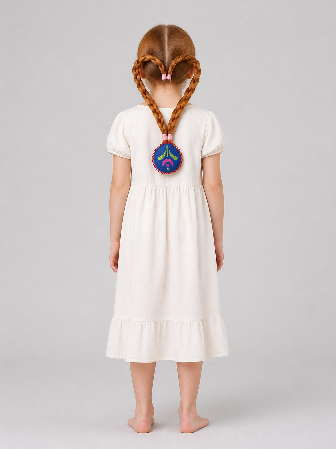 Carnival Wig with Long Braids for Halloween back view