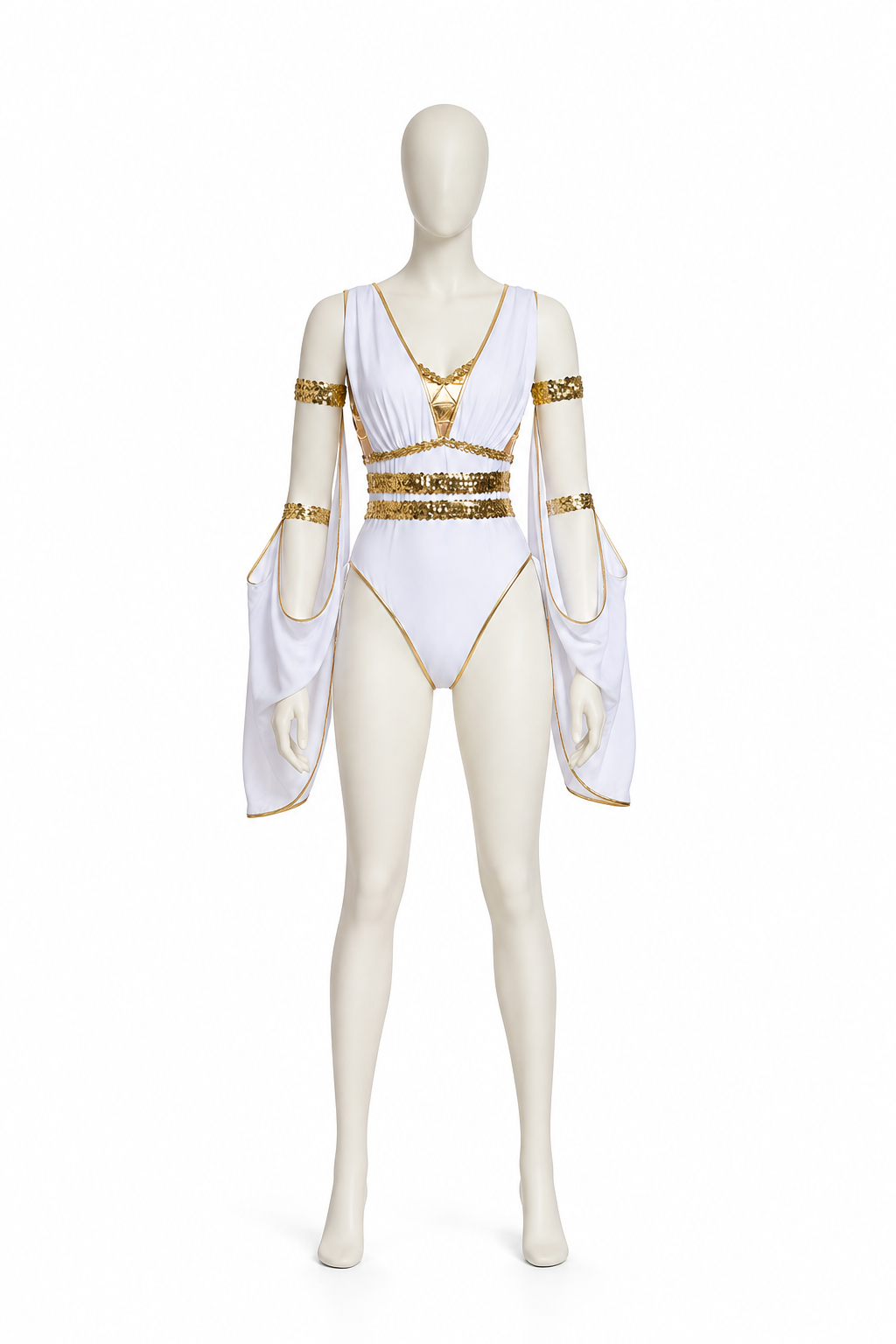 Halloween Sequin Jumpsuit with Capelet back view