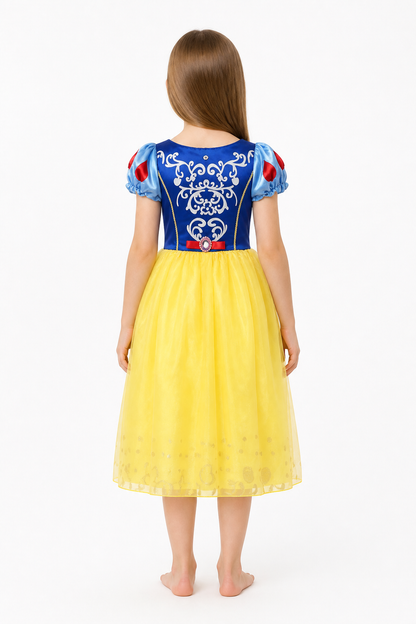 Princess costume with a full skirt and bow back view