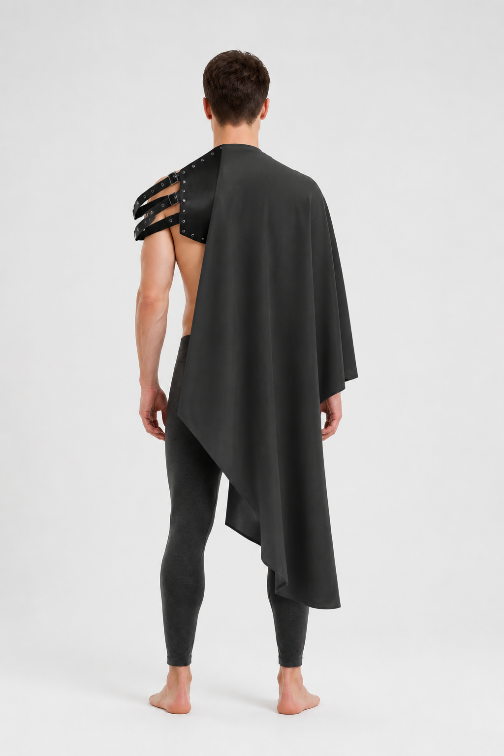 Hooded Cape with Asymmetrical Cut