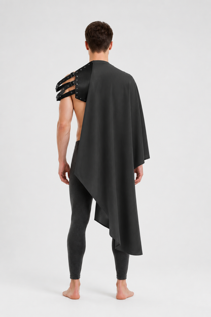 Hooded Cape with Asymmetrical Cut