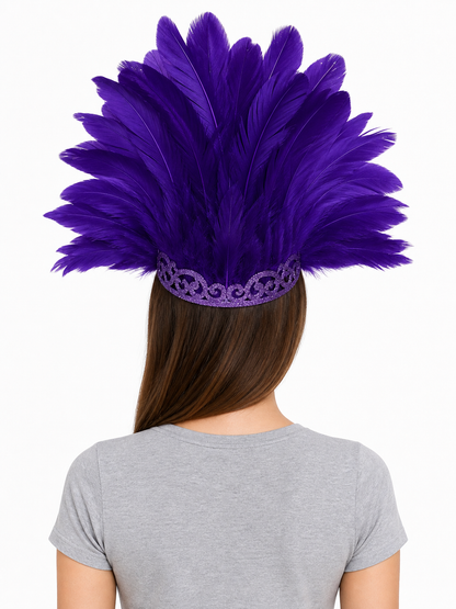 Carnival Headpiece with Feathers and Mask