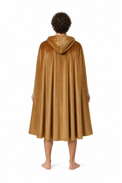Long Light Brown Hooded Cloak for Cosplay