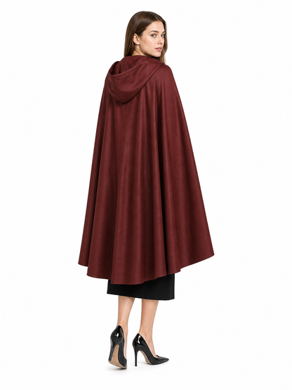 Burgundy Carnival Cloak with Hood for Cosplay