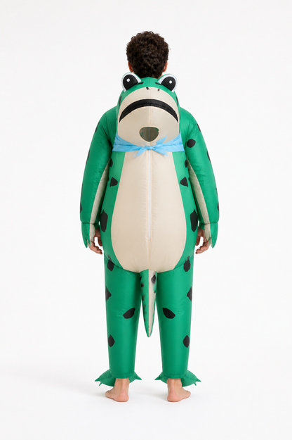 Inflatable Dinosaur Costume with Tail and Toothy Mouth back view