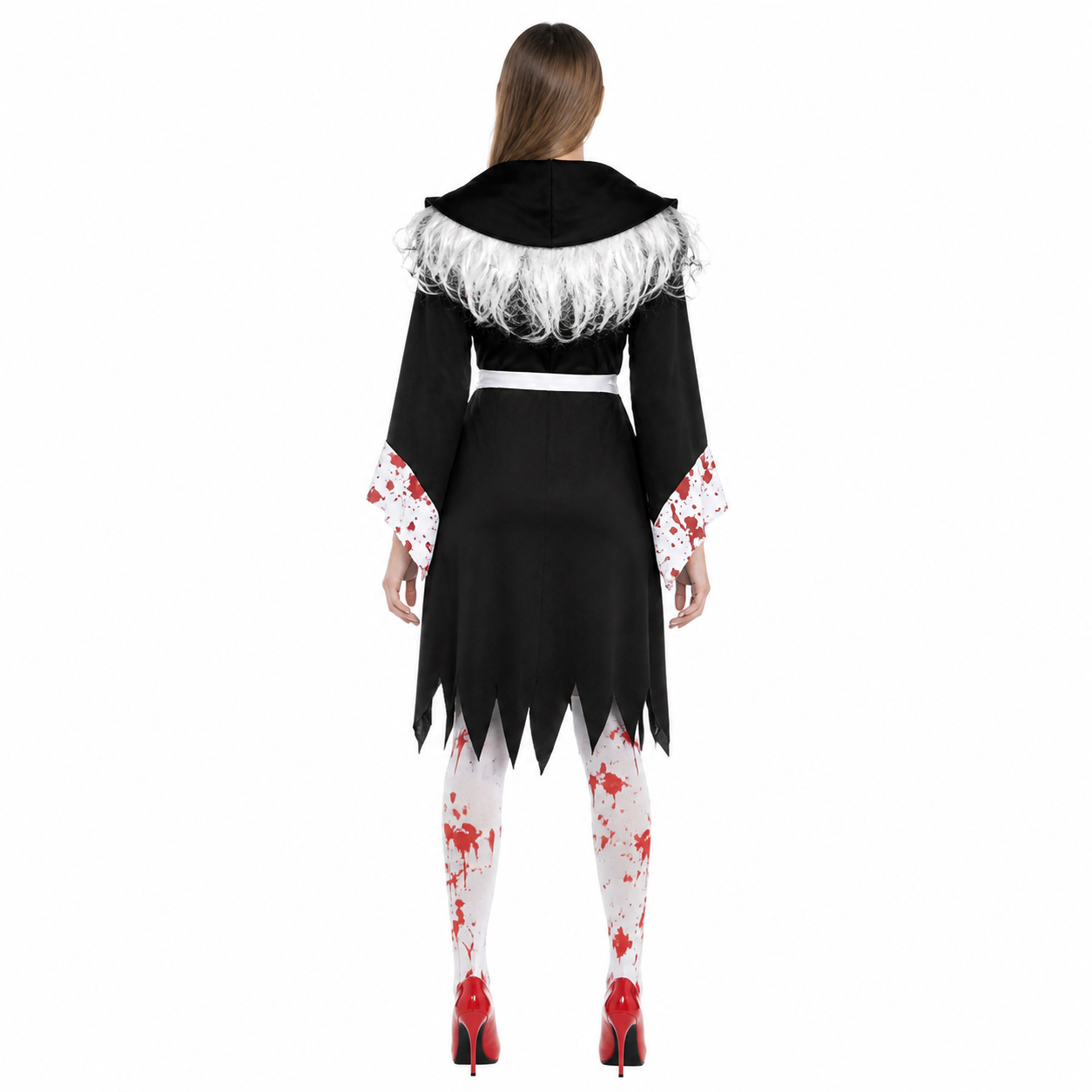 Costume with Bloodstains and a Jagged Hem back view