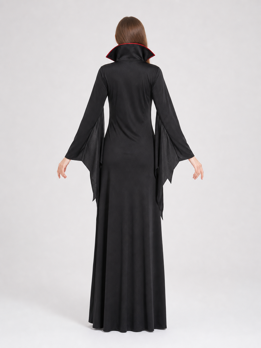 Vampire Costume: Long Black and Red Dress