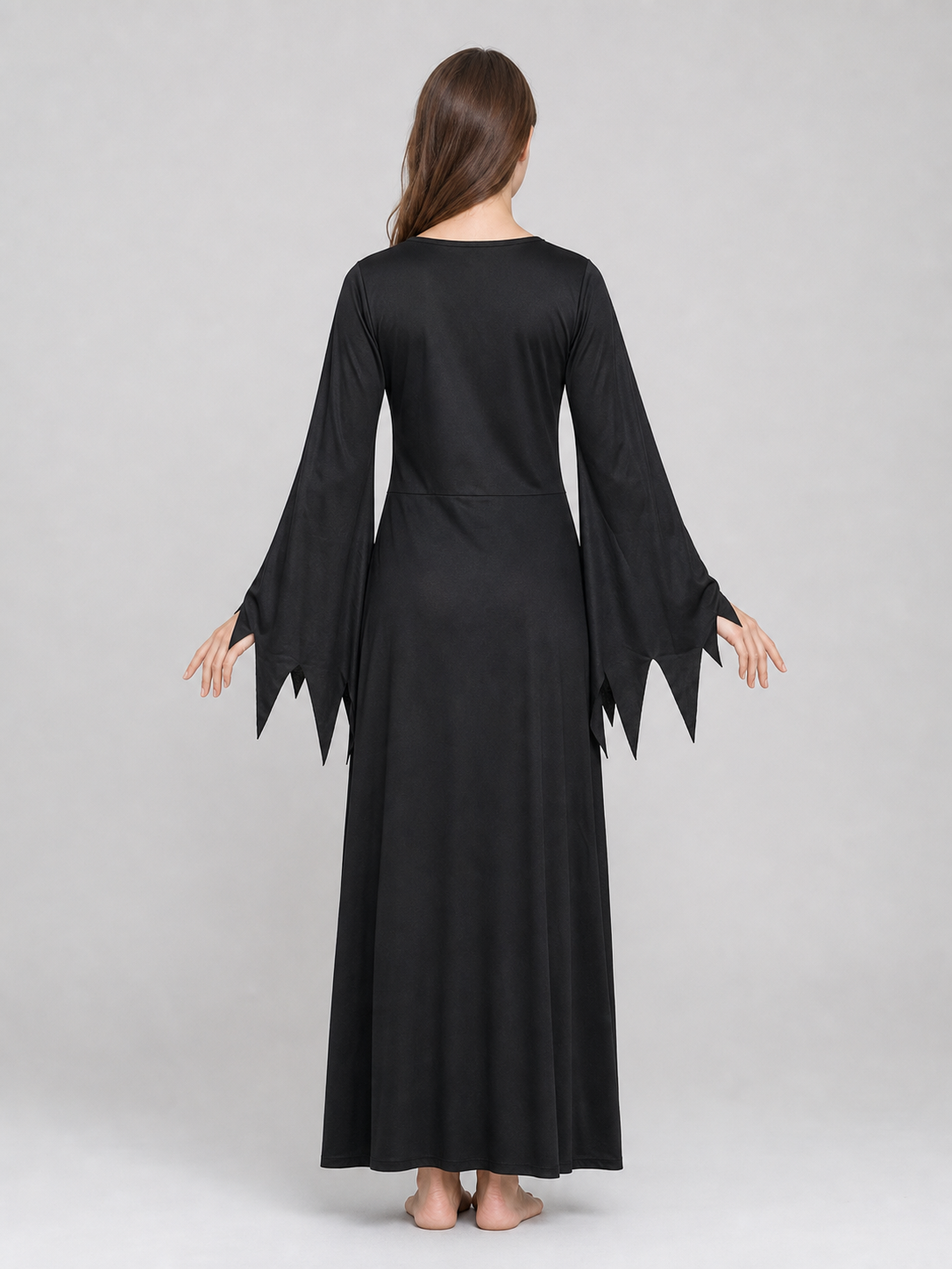 Halloween Witch Costume with Long Dress and Hat