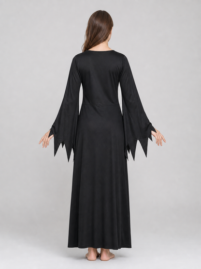 Halloween Witch Costume with Long Dress and Hat