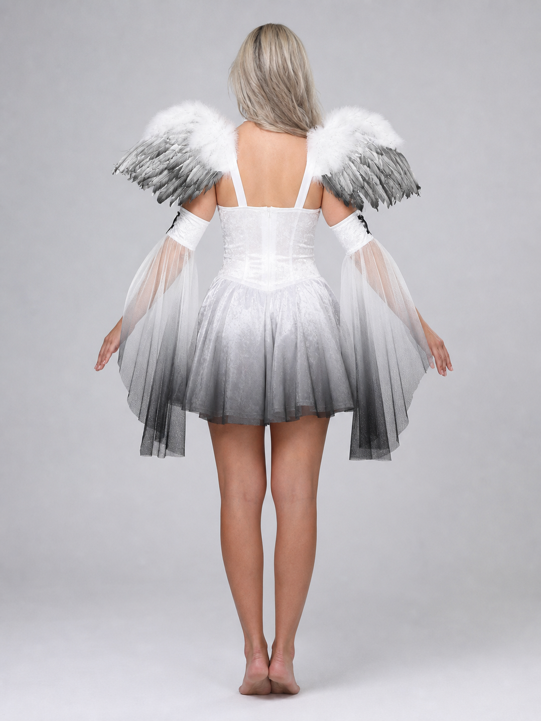 Angel Dress with Wings and Black Halo