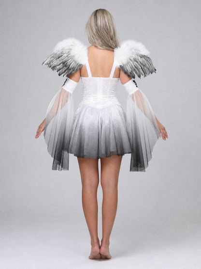 Angel Dress with Wings and Black Halo
