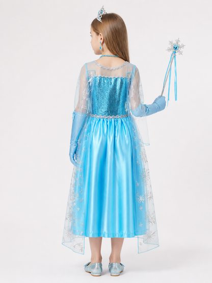 Snow Queen Costume for Halloween and Cosplay back view