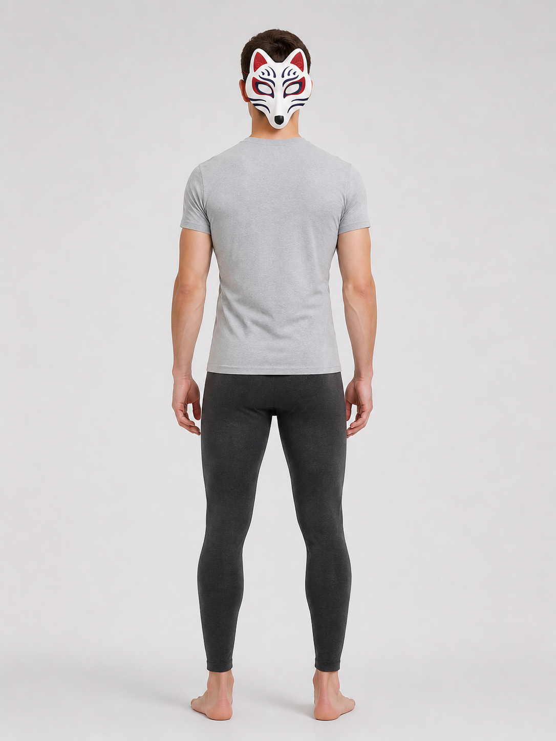 White Fox Mask Halloween Costume Headpiece back view