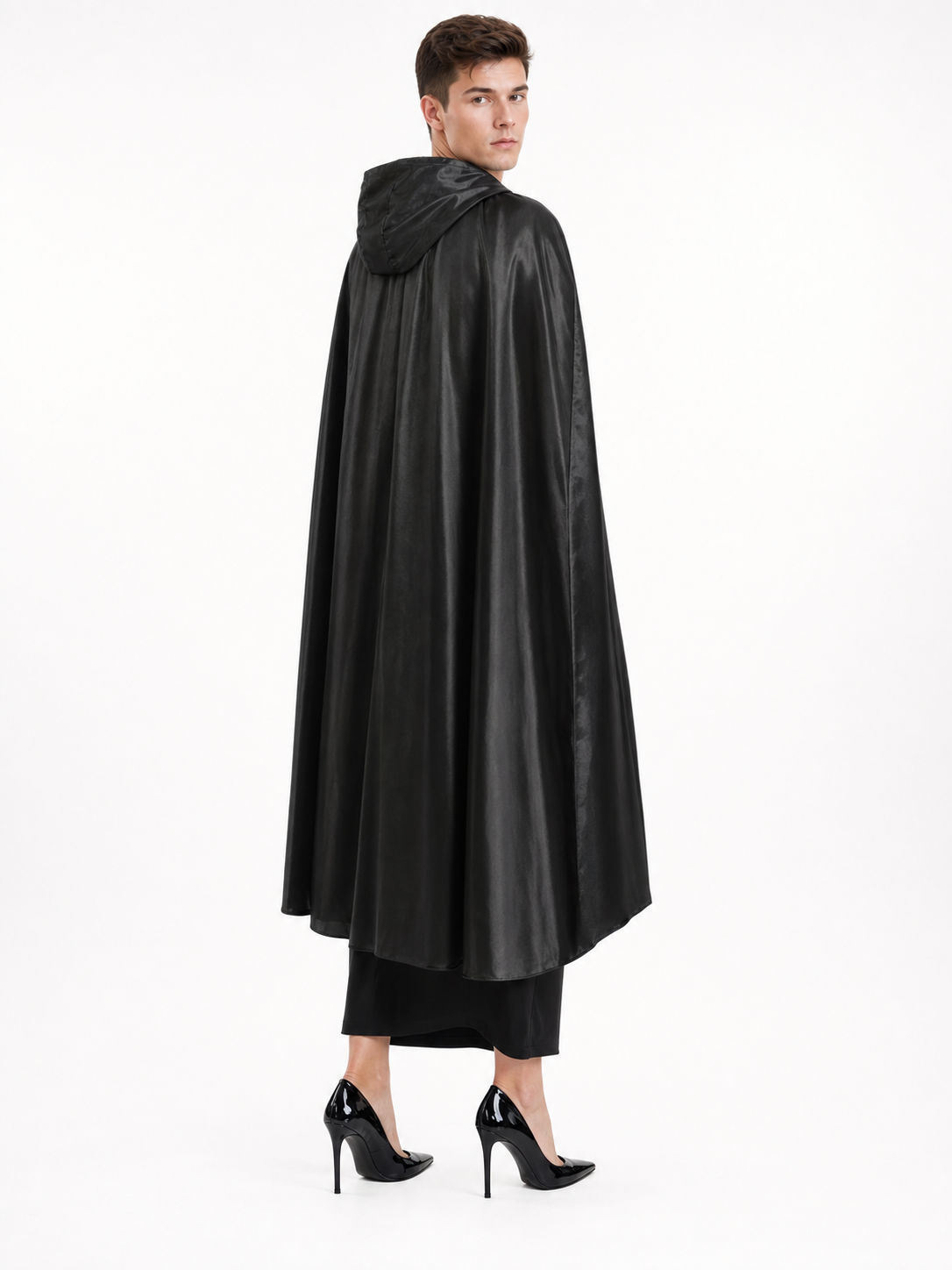 Black Hooded Carnival Cloak for Cosplay