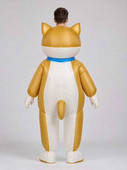 Inflatable Shiba Inu Costume with Blue Bandana