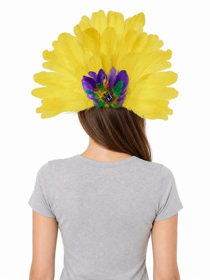 Carnival feather headdress with mask