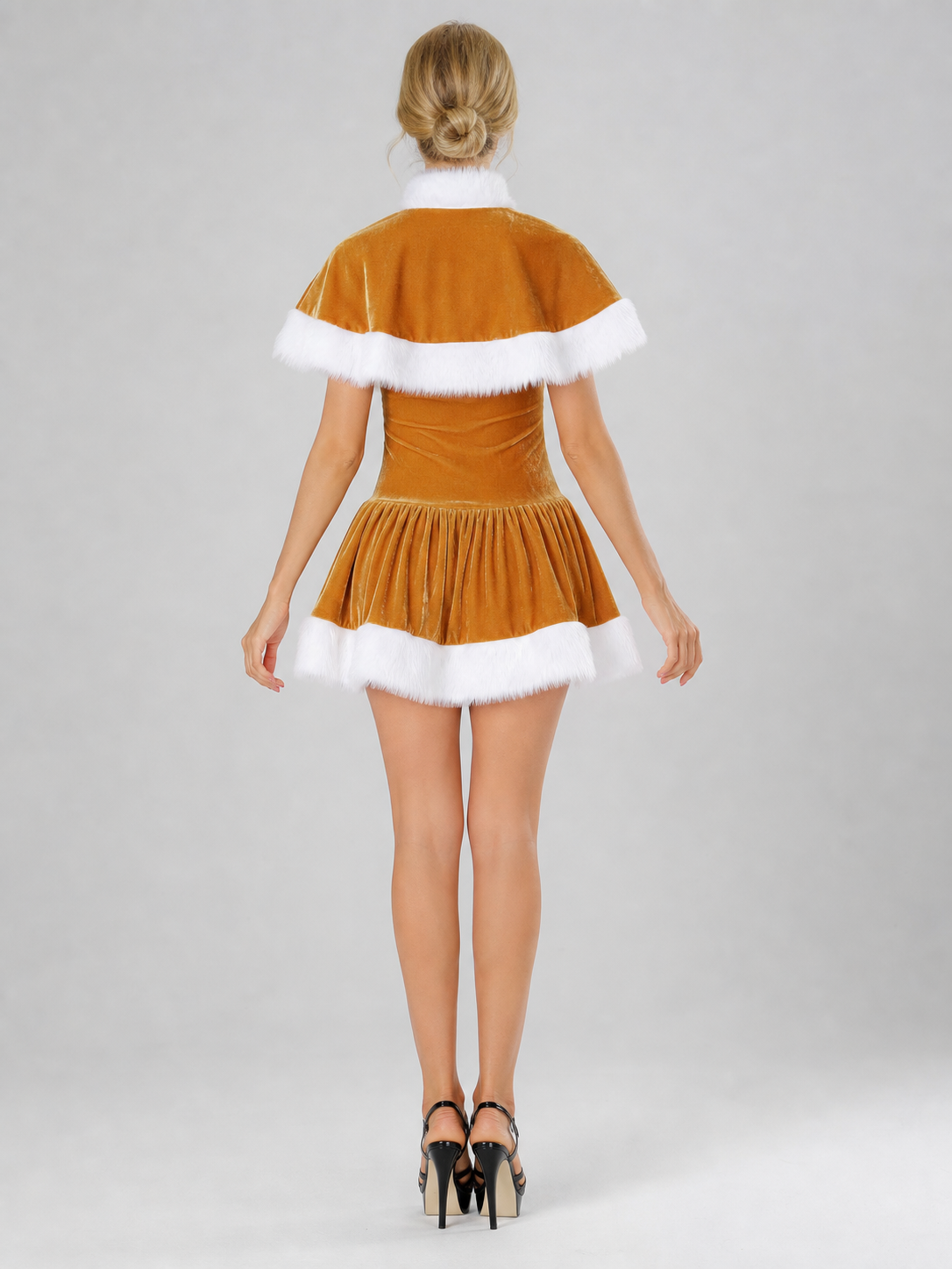 Christmas Carnival Costume with Fur Trim
