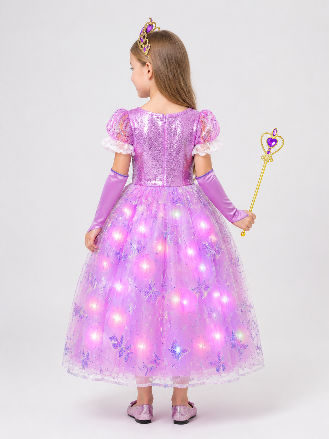 Glowing Princess Costume for Girls for Halloween back view