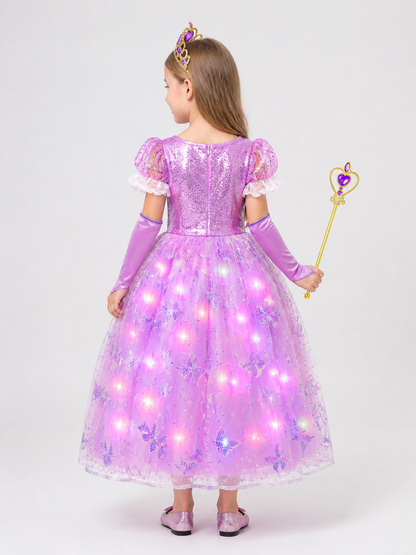 Glowing Princess Costume for Girls for Halloween back view
