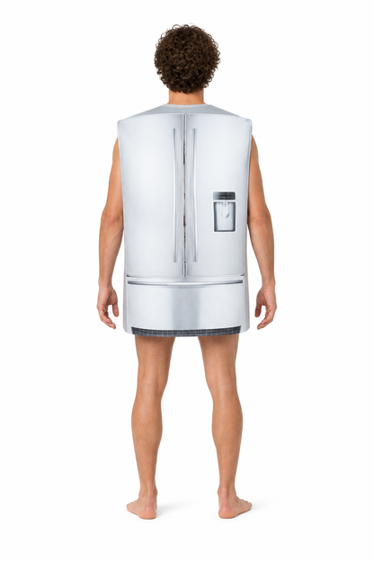 Refrigerator-Shaped Jumpsuit Costume with Double Doors back view