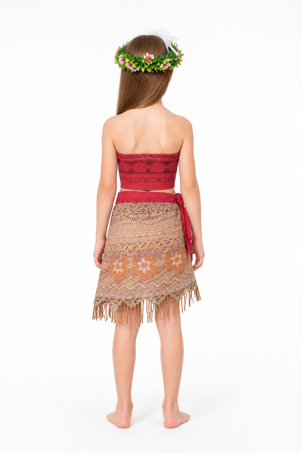 Children’s Carnival Costume with Wreath and Skirt back view
