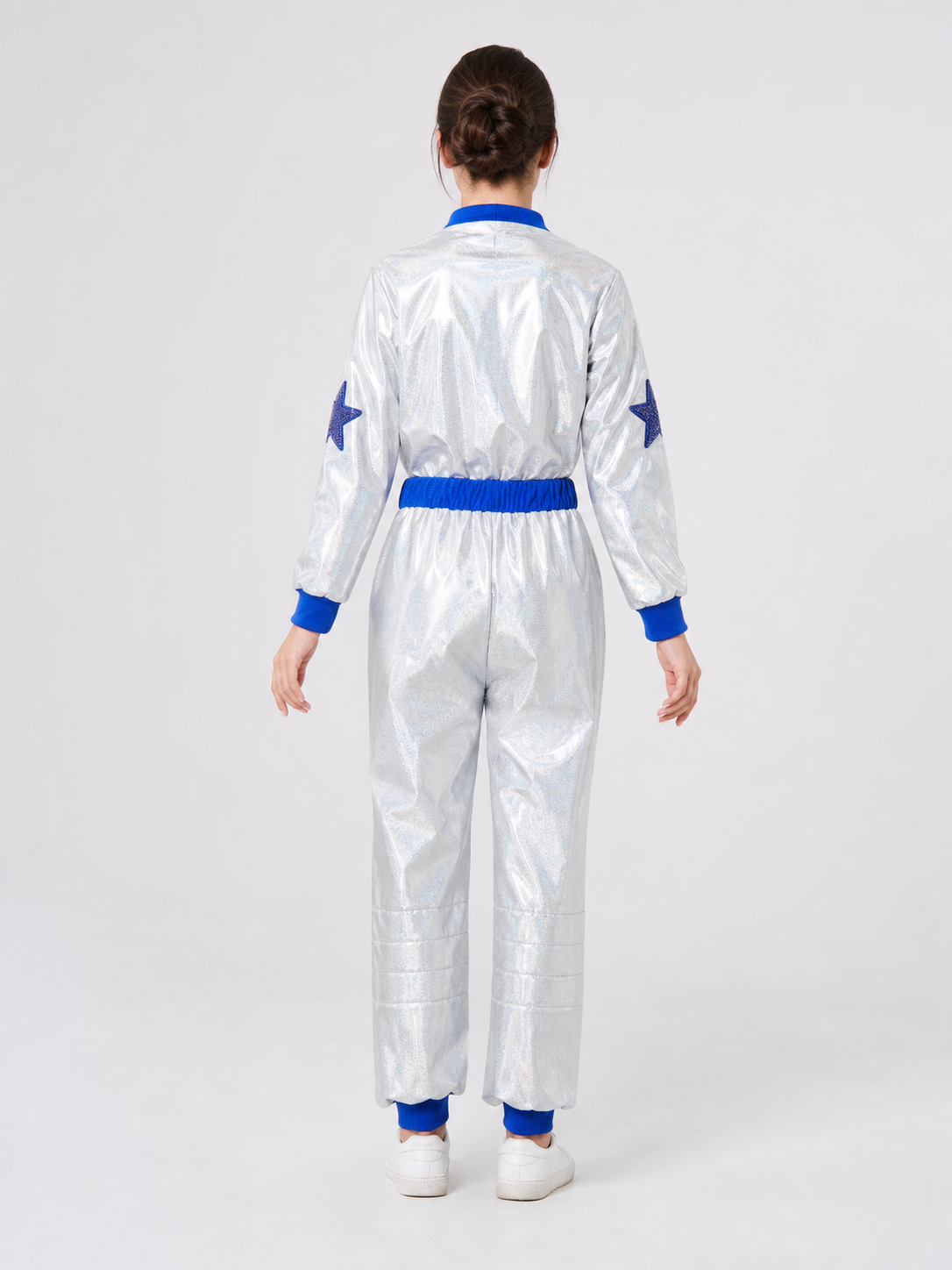 Silver Space-Themed Carnival Jumpsuit back view