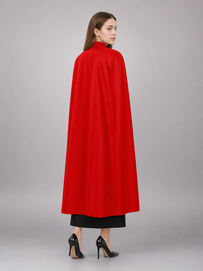Red Long Carnival Cloak with Collar
