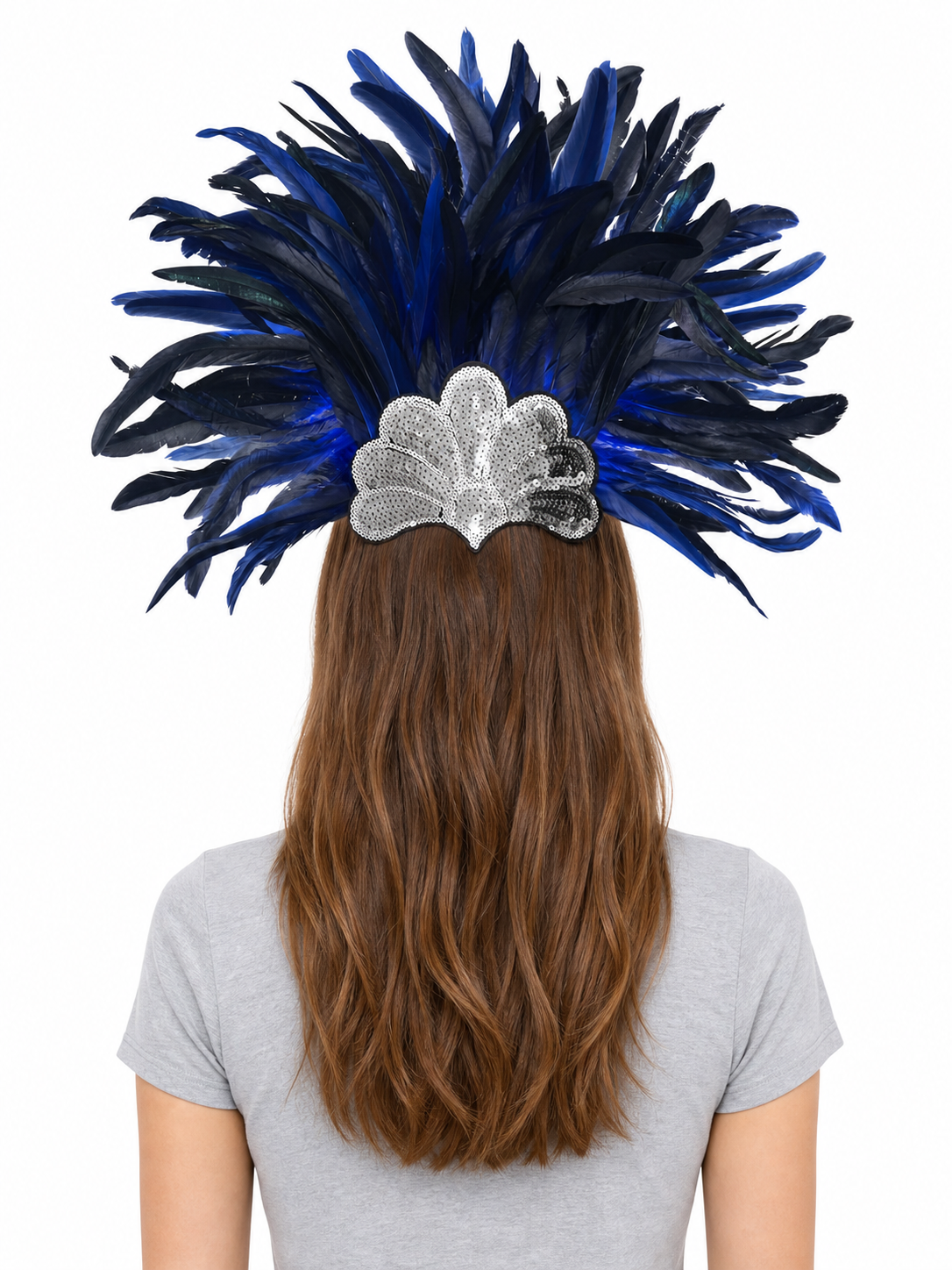 Carnival Headpiece with Blue Feathers